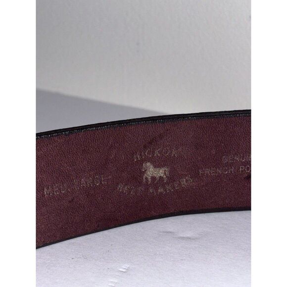 Vintage Brown Leather Pony Hair Belt Hickok Belt Makers Med/Large main image 5